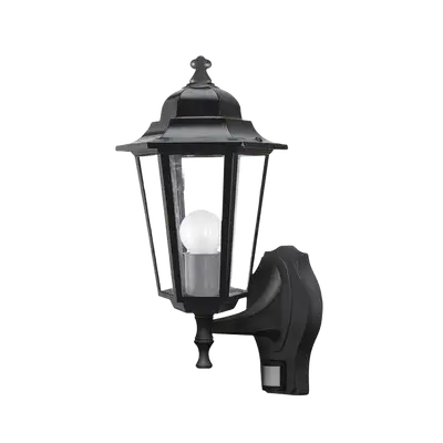 RABALUX Velence spoljna zidna lampa 60W crno IP43 senzor