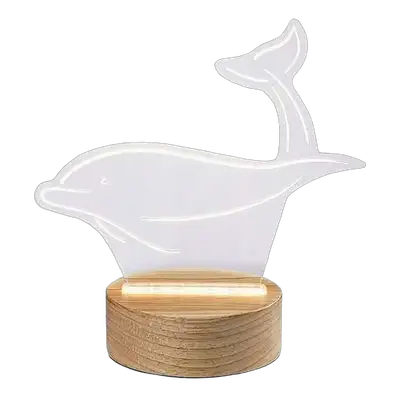 RABALUX Akali, stona lampa delfin, drvena lampa sa providnom akrilnom abažurom, dužina kabla: 140cm IP20