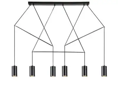 RABALUX Aslaug, mat crna metalna visilica, GU10 6x50W IP20