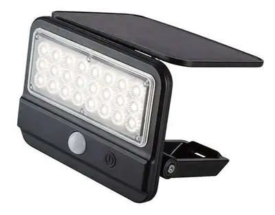 RABALUX Flaxton, solarna zidna sa senzorom crna, LED 7W, 700lm, 4000K
