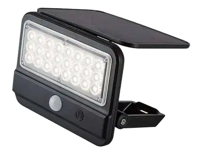 RABALUX Flaxton, solarna zidna sa senzorom crna, LED 7W, 700lm, 4000K