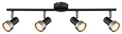 RABALUX Konrad, plafonska lampa, mat crna sa srebrnom metalnom abažurom, GU10 4x50W IP20
