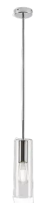 RABALUX Kalevi, visilica metal hrom / staklo 1xE27, visina 150cm, tekstilni kabal
