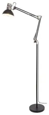 RABALUX Aristeo, podna lampa E27, metal mat crna / srebrna