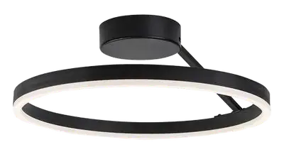 RABALUX Isaure, plafonska crna LED 24W, 1600lm, DIP switch 3000-6500K, precnik 40cm