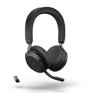 JABRA Evolve2 75, Link380a Black MS, Link 380 BT adapter USB-A MS,1.2m USB-C to USB-A cable,