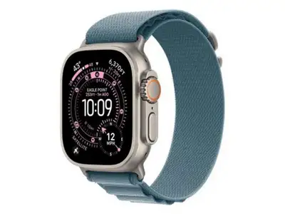 APPLE Watch Ultra 3 Cellular 49mm Natural Titanium Case with Light Blue Alpine Loop - Medium mewm4se/a