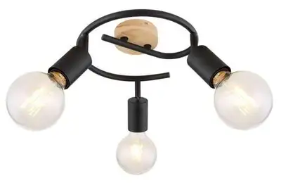 RABALUX Pablo, metal-drvena spot , E27 3xMAX 40W, mat crna