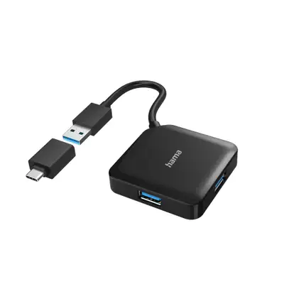HAMA USB 3.2 HUB 1:4 5Gbit / s + USB-C adapter