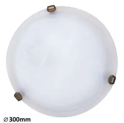 RABALUX Alabastro plafonjeraD30 E27 60Wbelo / bronza