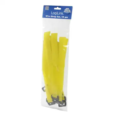 LOGILINK Cicak trakice za vezivanje kablova Velcro 300x20mm 10kom (Zuta)