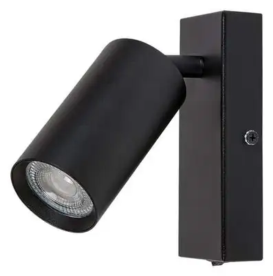RABALUX Solo, zidna crna metal spot lamp, 1xGU10 sa prekidacem