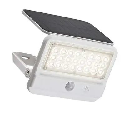 RABALUX Flaxton, solarna zidna sa senzorom bela, LED 7W, 700lm, 4000K