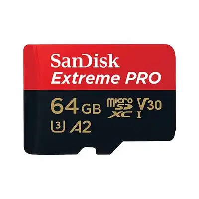 SANDISK SDXC 64GB Micro Extreme Pro 200MB / s A2 C10 V30 UHS-I US+Ad