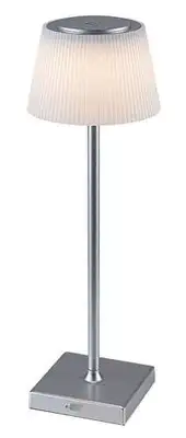 RABALUX Taena, stona lampa srebrna 4W 200lm-330lm, 3000-5000K, H38cm IP45