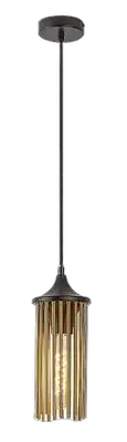 RABALUX Roxas, visilica 1xE27, metal crna / bakar sa tekstil kablom