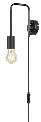 RABALUX Manzur, crna metalna zidna lampa, E27 1x40W IP20