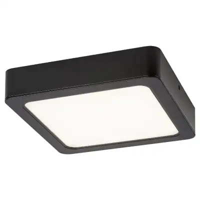 RABALUX Shaun, nadgradni LED panel crni 24W 2300lm 4000K, cetvrtast 22x22cm