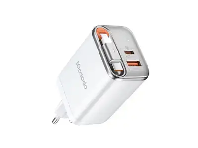 MCDODO CH-4103 67W 1C+1A GaN USB-C kabl na izvlacenje, 65cm, beli