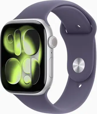 APPLE Watch S11 GPS 46mm Silver Aluminium Case with Purple Fog Sport Band - M/L meva4rk/a