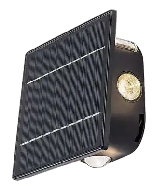 RABALUX Emmen, solarna zidna, crna plastika, LED, 0,5W, 50lm, CCT switch 3000 - 6000K