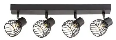 RABALUX Aberama, plafonska lampa, crna plasticna E14 4x10W, IP20
