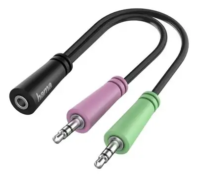 HAMA Audio adapter 2x3-pin 3.5mm (m)na 4-pin 3.5mm (z)