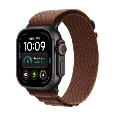 APPLE Watch Ultra 4 Cellular 49mm Black Titanium Case with Burgundy Alpine Loop - M mjc14se/a