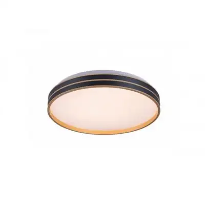 RABALUX Gandor,LED plafonjera 24W, 1850lm, CCT 3000-6500K, 39cm, daljinski, dimabilna, metal crna / zlatna