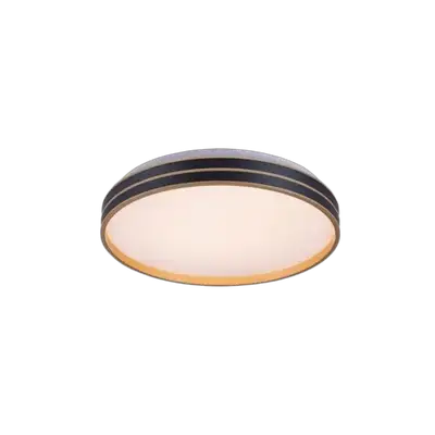 RABALUX Gandor,LED plafonjera 24W, 1850lm, CCT 3000-6500K, 39cm, daljinski, dimabilna, metal crna / zlatna