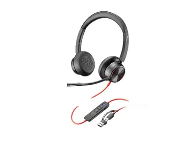 POLY Blackwire 8225 Stereo MS Teams Cert USB-C Headset + USB-CA Adapter, crna (8X225AA)