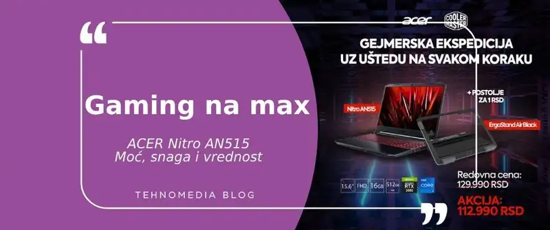 Acer Nitro AN515: Moćan gaming u tvojim rukama