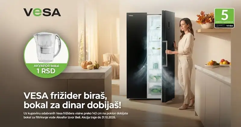VESA frižider i bokal za filtriranje vode za 1 dinar