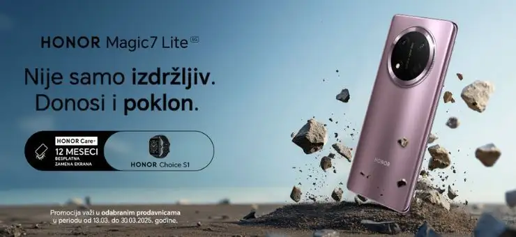 Honor Magic7 Lite – Kupovinom telefona, Honor Choice S1 pametni sat kao poklon!