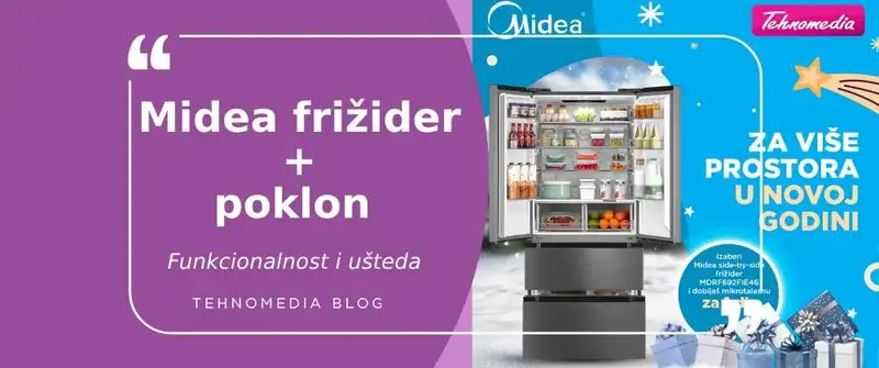 Midea frižider i mikrotalasna za dinar