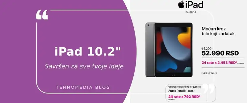Oslobodi svoju kreativnost uz novi iPad 10.2″