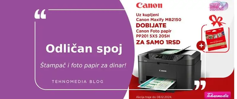 Savršena ponuda: Canon štampač i foto papir za dinar