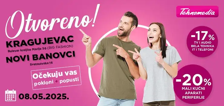 Tehnomedia je danas otvorila prodavnice u Kragujevcu i Novim Banovcima!