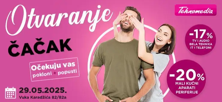 Tehnomedia otvara novu prodavnicu u Čačku – treća radnja u gradu!