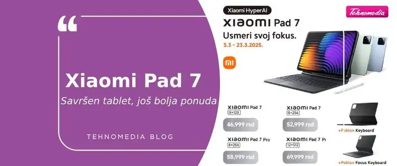 Xiaomi Pad 7: Moćan tablet, savršen poklon