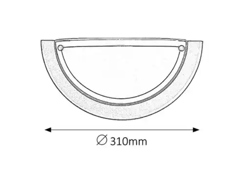 RABALUX Ufo zidna lampa D31 E27 60W crno opal