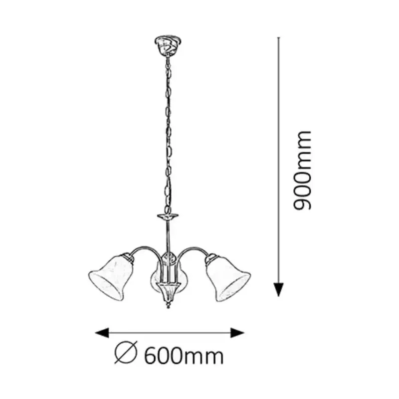 RABALUX Francesca  luster E14 3x40W bronza