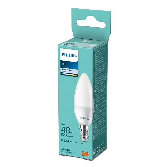 PHILIPS 6W(48W) B35 E14 CW FR ND 1PF/12