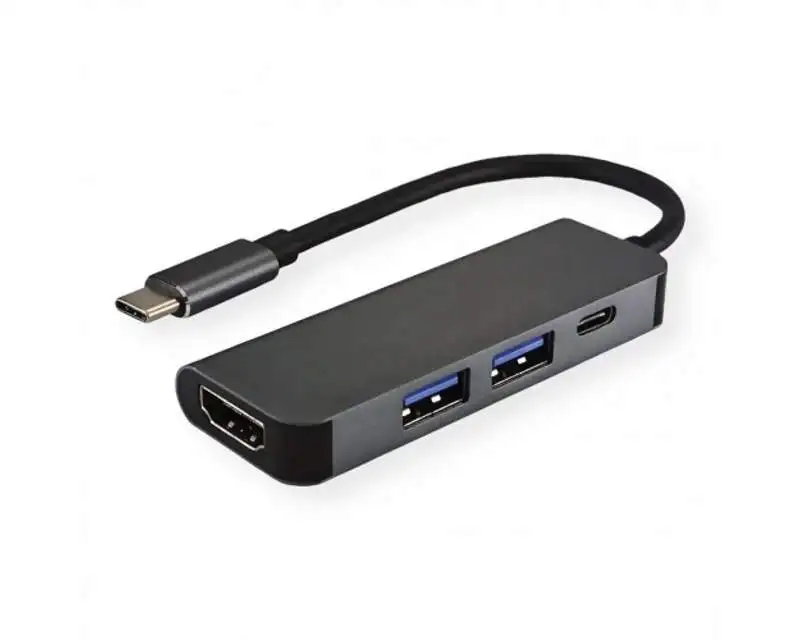 LINKOM Adapter-konvertor TIP C na HDMI+ 2xUSB 3.0+TIP C