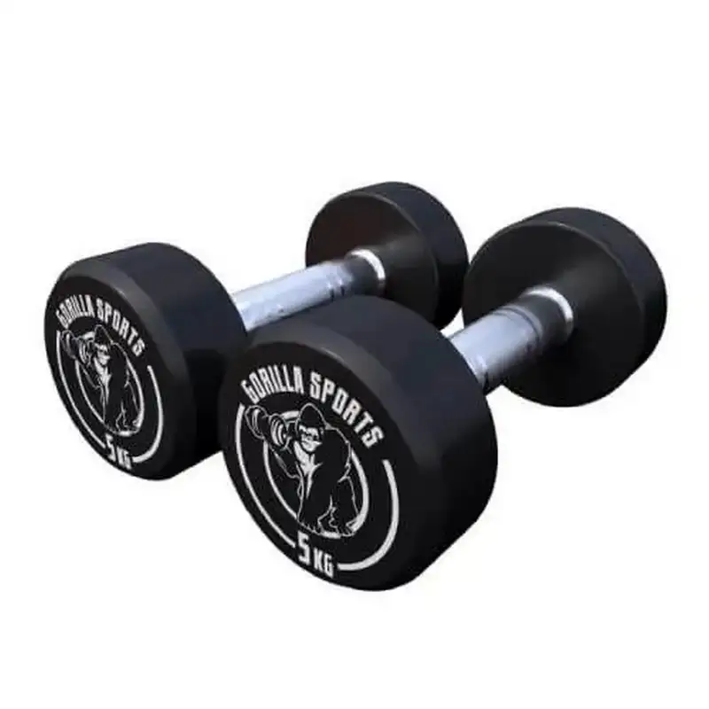 GORILLA SPORTS Okrugle gumirane bucice (2 x 5 kg)