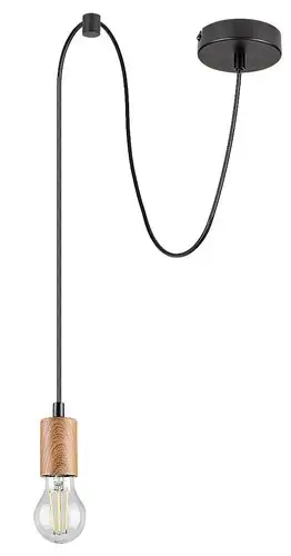 RABALUX Dollien, mat crna/drvena visilica, E27 1x60W IP20