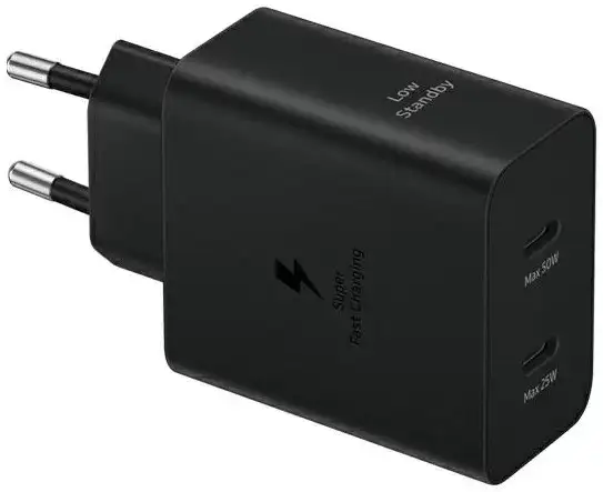 SAMSUNG 50W Power Adapter Duo 2x Type-C 50W Black EP-T5020-XBE