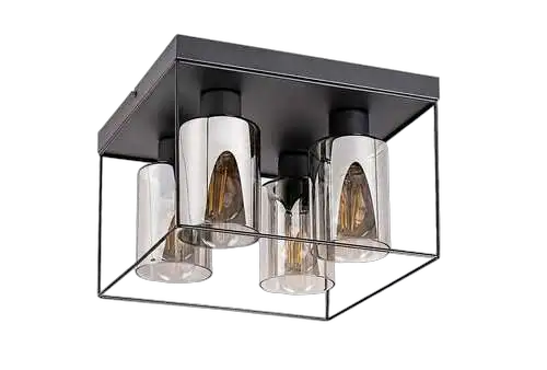 RABALUX Cedvik, crna metalna plafonska lampa , E27 4x25W, IP21