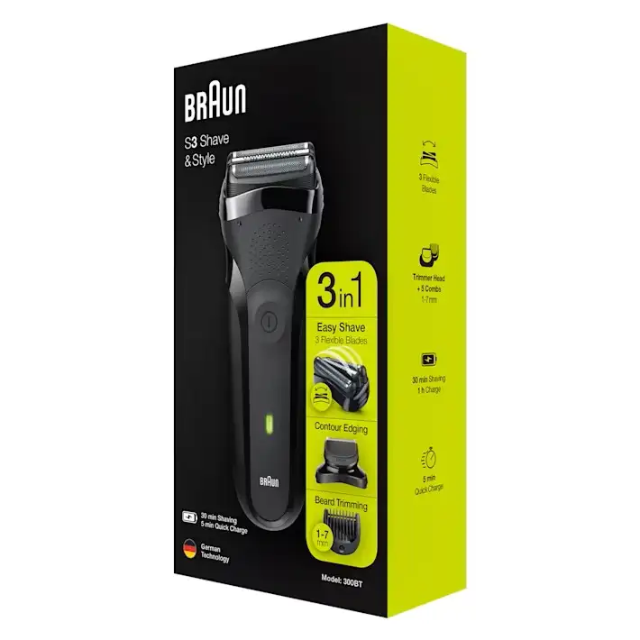 BRAUN SHAVER 300BT BLK/BLK BOX EURO