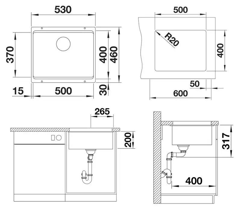 BLANCO Etagon 500-U crna